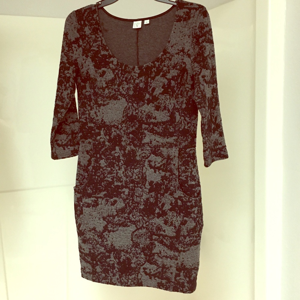 🖤 Black & Gray Soft Bodycon Dress